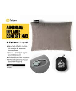 Alternative view of Almohada Inflable Comfort Máximo Color Gris Liso Para Viaje Camping Driven ID-0100