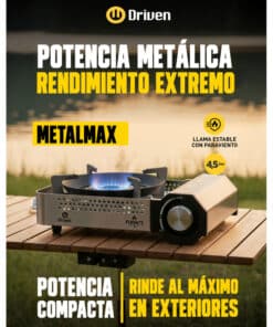 Alternative view of Anafe Cocina Portátil MetalMax Metálico 1 Hornalla a Gas Flamante Potencia Compacta 230g/h Para Camping Driven DC-10132/ALN