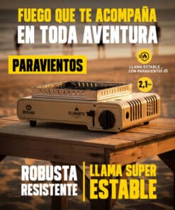 Alternative view of Anafe Cocina Portátil 1 Hornalla a Gas Flamante Paraviento Para Camping Color Beige Driven DC-10014/B