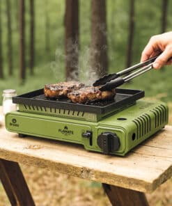 Alternative view of Anafe Cocina Portátil 1 Hornalla a Gas Flamante Paraviento Para Camping Color Verde Militar Driven DC-10014/VM