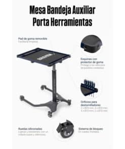 Alternative view of Bandeja Auxiliar Mesa Rodante Ruedas Con Freno Para Taller Mecánico Hasta 30kg Bremen 8290