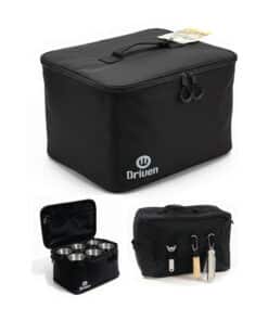 Bolso Organizador Multiuso Impermeable Con Separadores Para Vasos Camping Color Negro Driven MD-0260/N