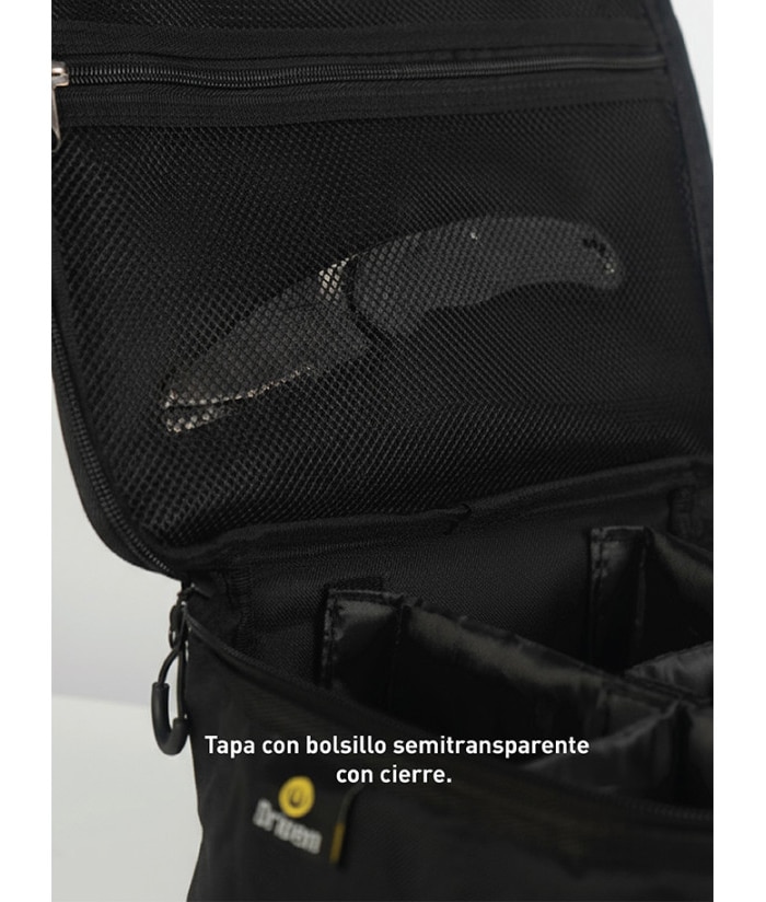 Bolso Organizador Multiuso Impermeable Con Separadores Para Vasos Camping Color Negro Driven MD-0260/N - Imagen 4