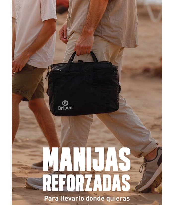Bolso Organizador Multiuso Impermeable Con Separadores Para Vasos Camping Color Negro Driven MD-0260/N - Imagen 5