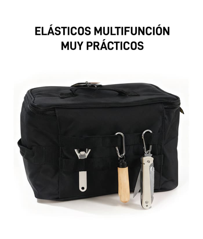 Bolso Organizador Multiuso Impermeable Con Separadores Para Vasos Camping Color Negro Driven MD-0260/N - Imagen 6