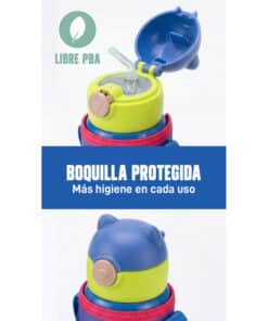 Alternative view of Botella Térmica Infantil Kids Acero Inoxidable 500ml Con Correa Ajustable Color Azul Driven TD-1530/AZ