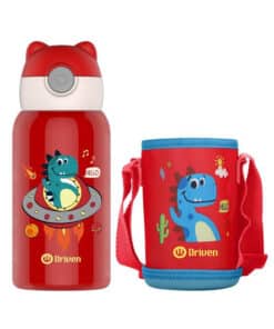 Botella Térmica Infantil Kids Acero Inoxidable 500ml Con Correa Ajustable Color Roja Driven TD-1530/R