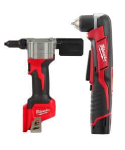 Combo Remachadora Rápida a Batería Inalámbrica M12 2550-20 + Taladro Atornillador Angulo Recto a Batería Inalámbrico M12 2415-159A Milwaukee 2550-2415159P