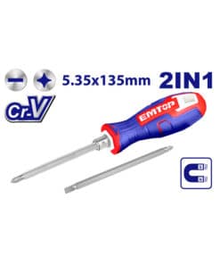 Destornillador Doble Punta 2 en 1 Phillips Plano 135mm Emtop ESDRH0203