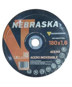 Disco Abrasivo de Corte Para Metal 180 x 1.6mm Nebraska NEDCR1801625