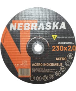 Disco Abrasivo de Corte Para Metal 230 x 2mm Nebraska NEDCR2302025