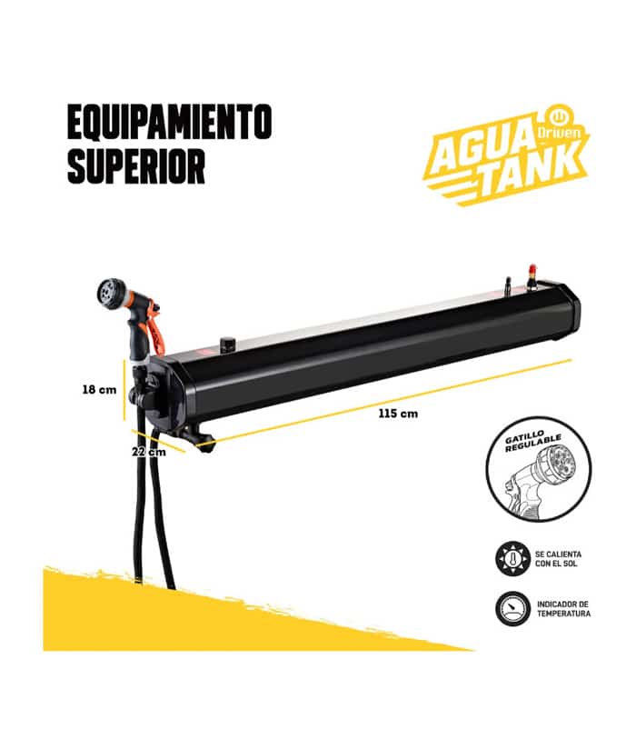 Ducha Tipo Tanque de Agua Tank Portátil 30lts Para 4x4 Con Bomba y Manguera Camping Driven DV-0210 - Imagen 3