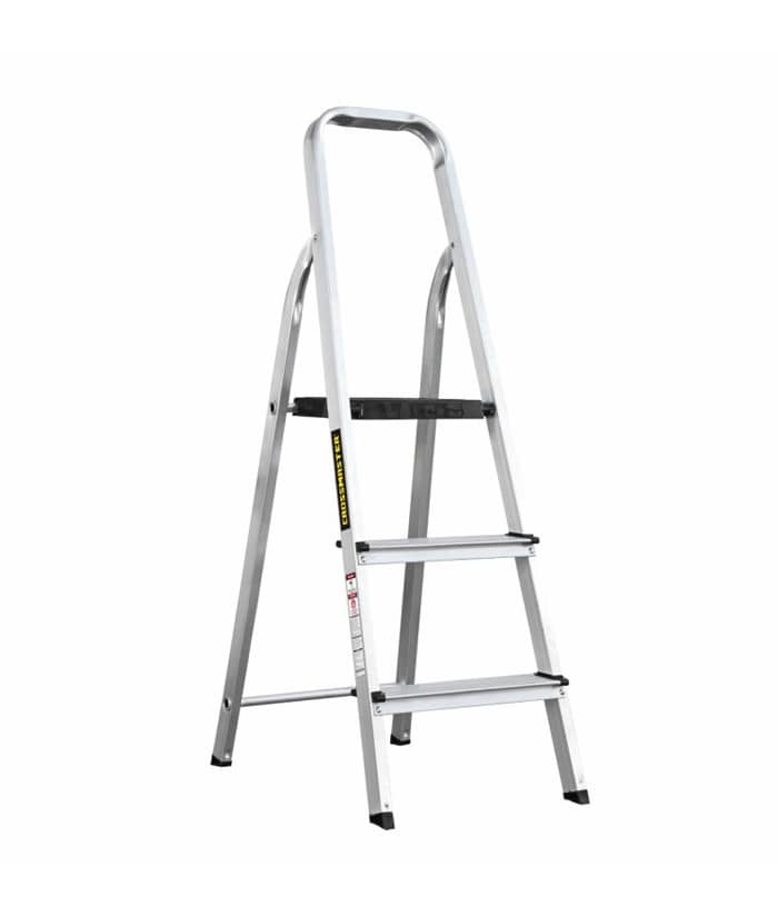 Escalera De Aluminio Plegable 3 Escalones 1.16 Metros 120 KG Metálica Crossmaster 9931156