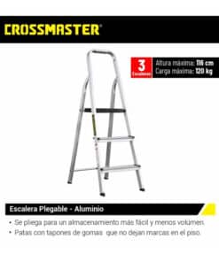 Alternative view of Escalera De Aluminio Plegable 3 Escalones 1.16 Metros 120 KG Metálica Crossmaster 9931156