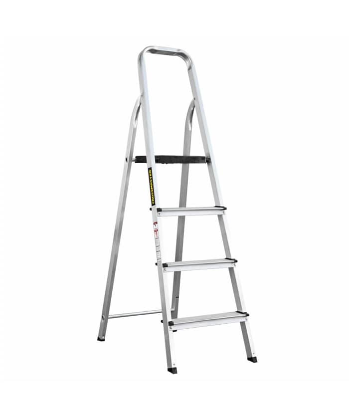 Escalera De Aluminio Plegable 4 Escalones 1.39 Metros 120 KG Metálica Crossmaster 9931157