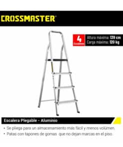 Alternative view of Escalera De Aluminio Plegable 4 Escalones 1.39 Metros 120 KG Metálica Crossmaster 9931157