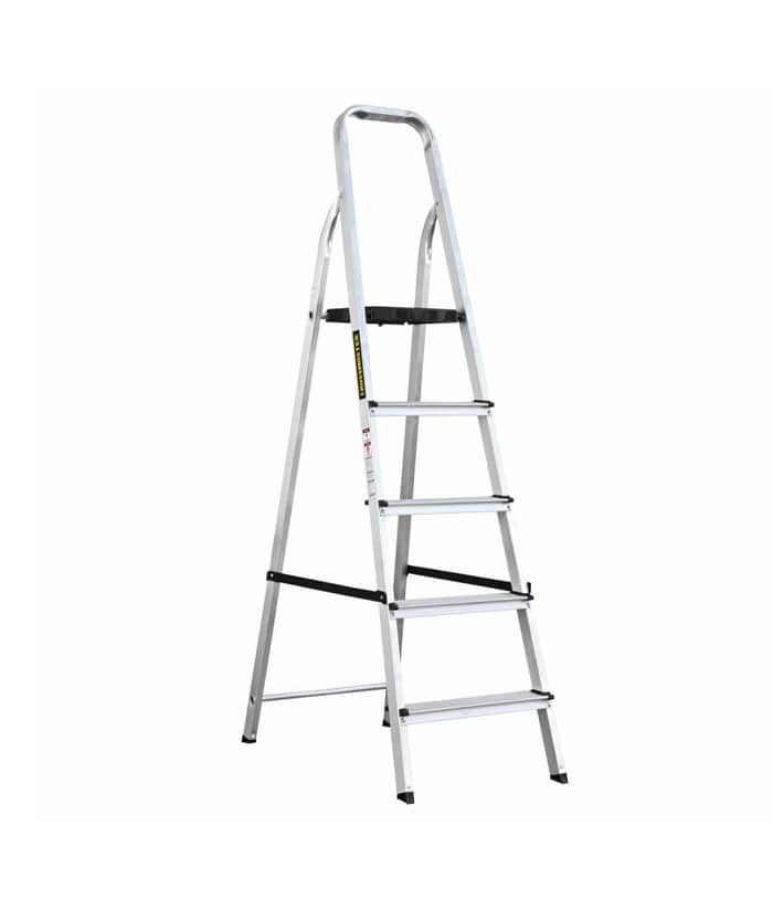 Escalera De Aluminio Plegable 5 Escalones 1.62 Metros 120 KG Metálica Crossmaster 9931158