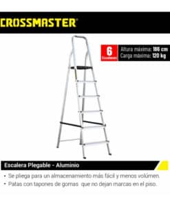 Alternative view of Escalera De Aluminio Plegable 6 Escalones 1.86 Metros 120 KG Metálica Crossmaster 9931159