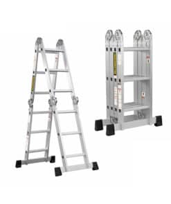 Escalera de Aluminio Multipropósito Multiuso Plegable 4 x 3 12 Escalones 150kgs 337 cm Crossmaster 9931174