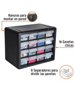 Alternative view of Gavetero Organizador de Herramientas Accesorios Insumos 16 Cajones Truper ORG-16