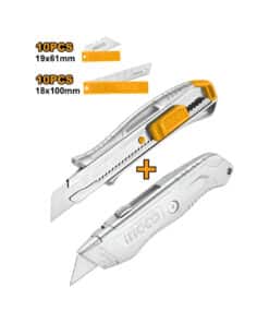 Juego Set Kit 2 Cutter Trapezoidal 18mm Trinchetas Aluminio Ingco HUK180225