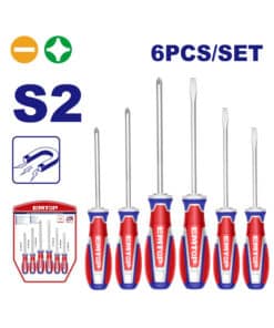 Juego Set Kit Destornilladores Imantados Planos y Phillips x 6pzs Emtop ESST0621