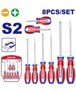 Juego Set Kit Destornilladores Imantados Planos y Phillips x 8pzs Emtop ESST0821