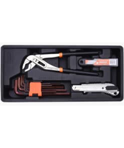 Bandeja Juego Set Kit Alicate 10" + Llaves Hexagonales + Cutter y Hojas x 21pzs Harden 520647