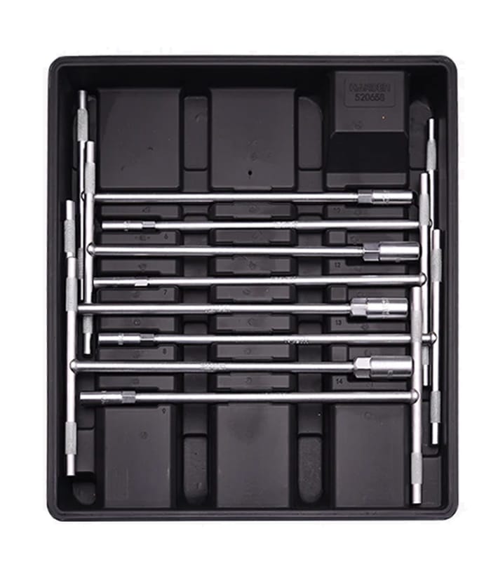 Bandeja Juego Set Kit Llaves T Tubo Hexagonal x 8pzs Harden 520658