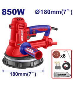 Lijadora Eléctrica Para Yeso 850W 180mm 220V Industrial Emtop Rojo/Azul EDSD10508