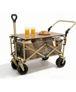 Mesa Carro Con Ruedas Multiuso Trek Plegable Camping Playa Aire Libre Hasta 150kg Color Beige Driven OD-0100