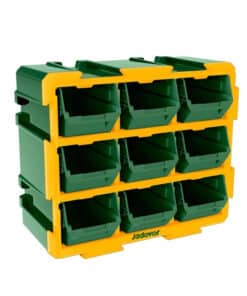 Organizador Modular Pack 9 Contenedores Bandejas Jadever Verde Amarillo JDTB8330