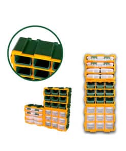 Alternative view of Organizador Modular Pack 9 Contenedores Bandejas Jadever Verde Amarillo JDTB8330