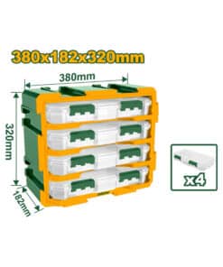 Organizador Modular Pack 4 Contenedores Organizadores Jadever Verde Amarillo JDTB8344