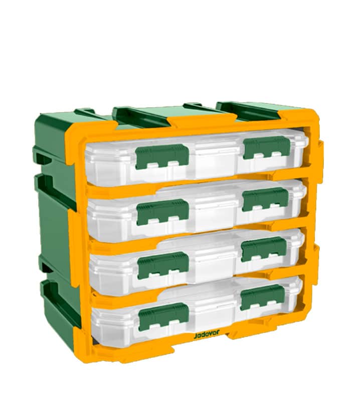 Organizador Modular Pack 4 Contenedores Organizadores Jadever Verde Amarillo JDTB8344 - Imagen 2