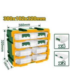 Organizador Modular Pack 6 Contenedores Organizadores Jadever Verde Amarillo JDTB8346