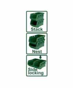 Alternative view of Juego Set Kit 6 Gavetas Bandejas Apilables 165 x 110 x 80mm Verde Jadever JDTB8336
