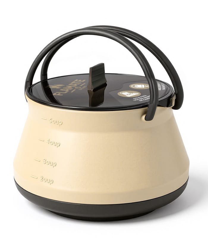 Pava Plegable Compacta de Silicona Con Tapa 1.2lts Color Arena Driven DS01-A