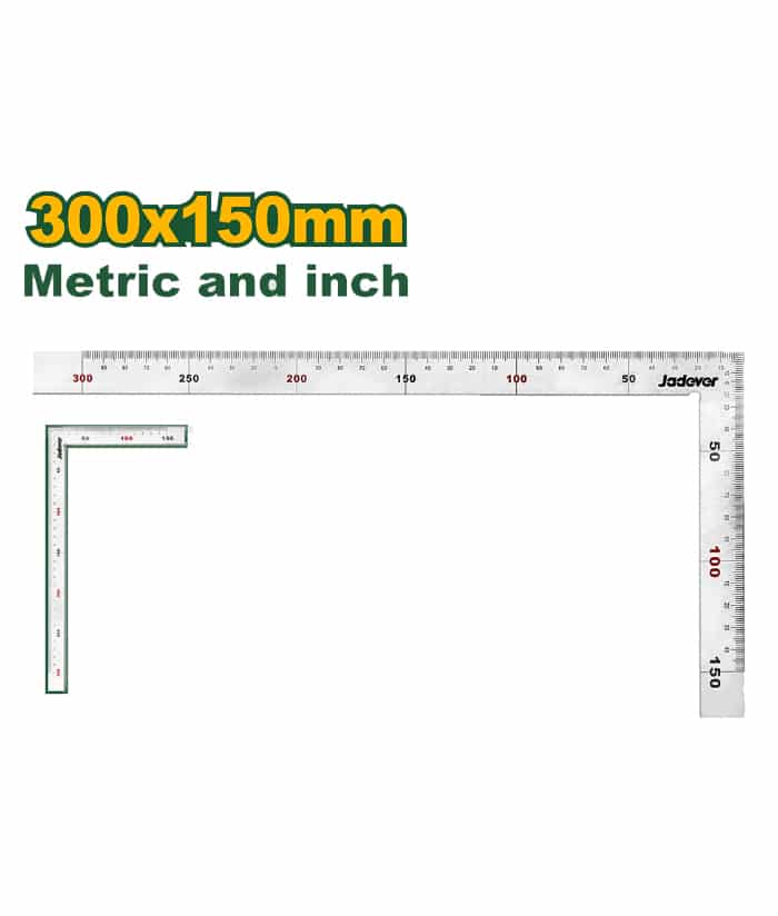 Regla Escuadra de Acero Inoxidable 12" 300 x 270mm Jadever JDSR2930