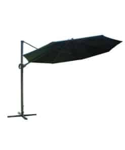 Sombrilla Negra Con Pie UV Exterior Regulable 3 metros Lusqtoff Regulable Color Negro LQ50-04N