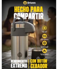 Alternative view of Botella Térmica Termo Travel Acero Inoxidable Botón Cebador Push Flow 4lts Color Plateado Driven TD-2850/AC
