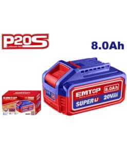 Batería de Litio 20V 8.0Ah Amper Emtop Azul/Rojo EBPK2108 Compatible Con Total Ingco Dyllu y Wadfow P20S