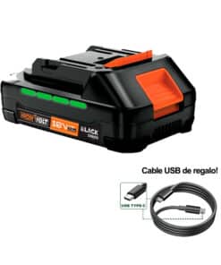 Batería de Litio 2.0Ah Amper 18V Iron Volt PowerBank Black Series + Cable USB C de Regalo Lusqtoff Naranja/Negro BSB1820-9 - Makita