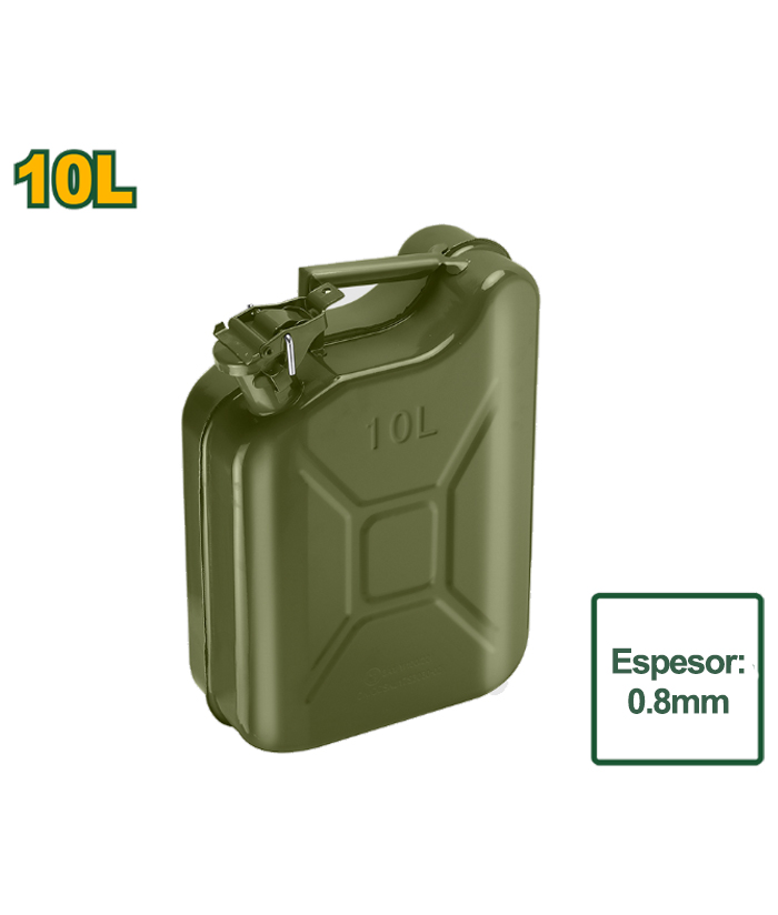Bidón Americano Extra Chato de Acero 10lts Para Combustible Jadever JDQY1310