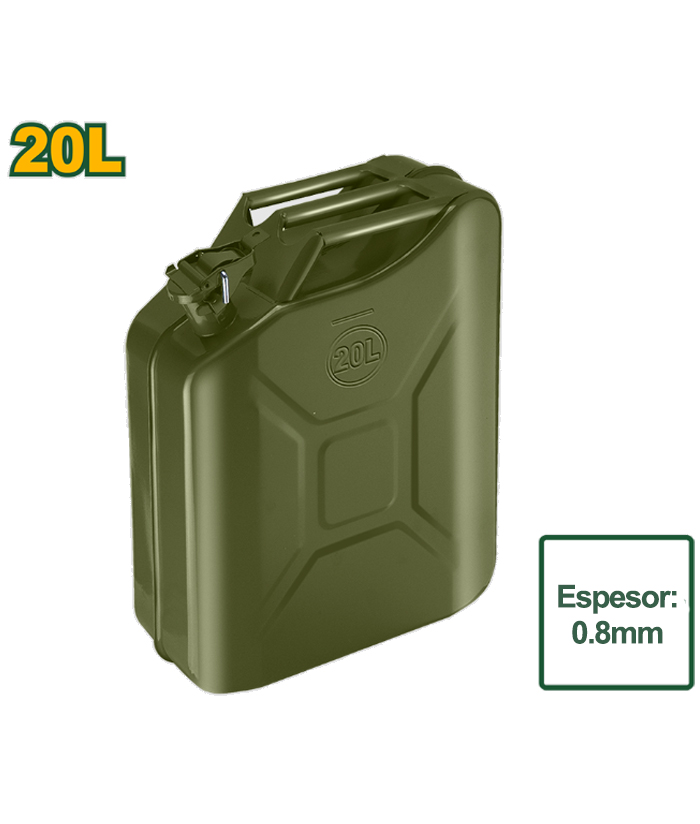 Bidón Americano Extra Chato de Acero 20lts Para Combustible Jadever JDQY1320