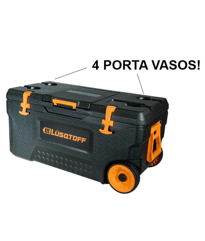 Conservadora Heladera 75 Litros Con Ruedas Lusqtoff Naranja/Negro LOD008 - Imagen 3