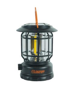 Linterna Lámpara Farol Luz LED Solar Recargable 600 Lúmenes Iluminación 360º Para Camping Aire Libre Lusqtoff Naranja/Negro LOD036