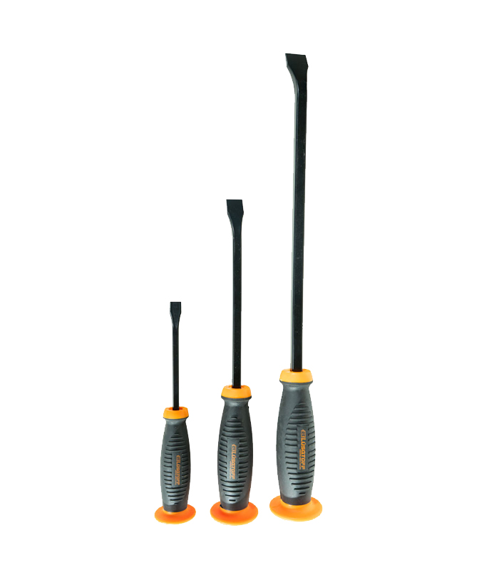 Juego Set Kit Barretas Destornilladores Palanca 200mm - 300mm - 430mm x 3 UNID. Lusqtoff Naranja/Negro L6990