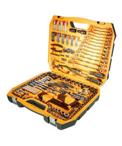 Juego Set Kit Tubos Bocallaves y Accesorios Con Llave Crique 1/4" y 3/8" x 161pzs Lusqtoff Naranja/Negro Lusqtoff L5737