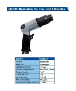 Alternative view of Martillo Neumático 150mm HN6010H Con 4 Cinceles BTA 824070
